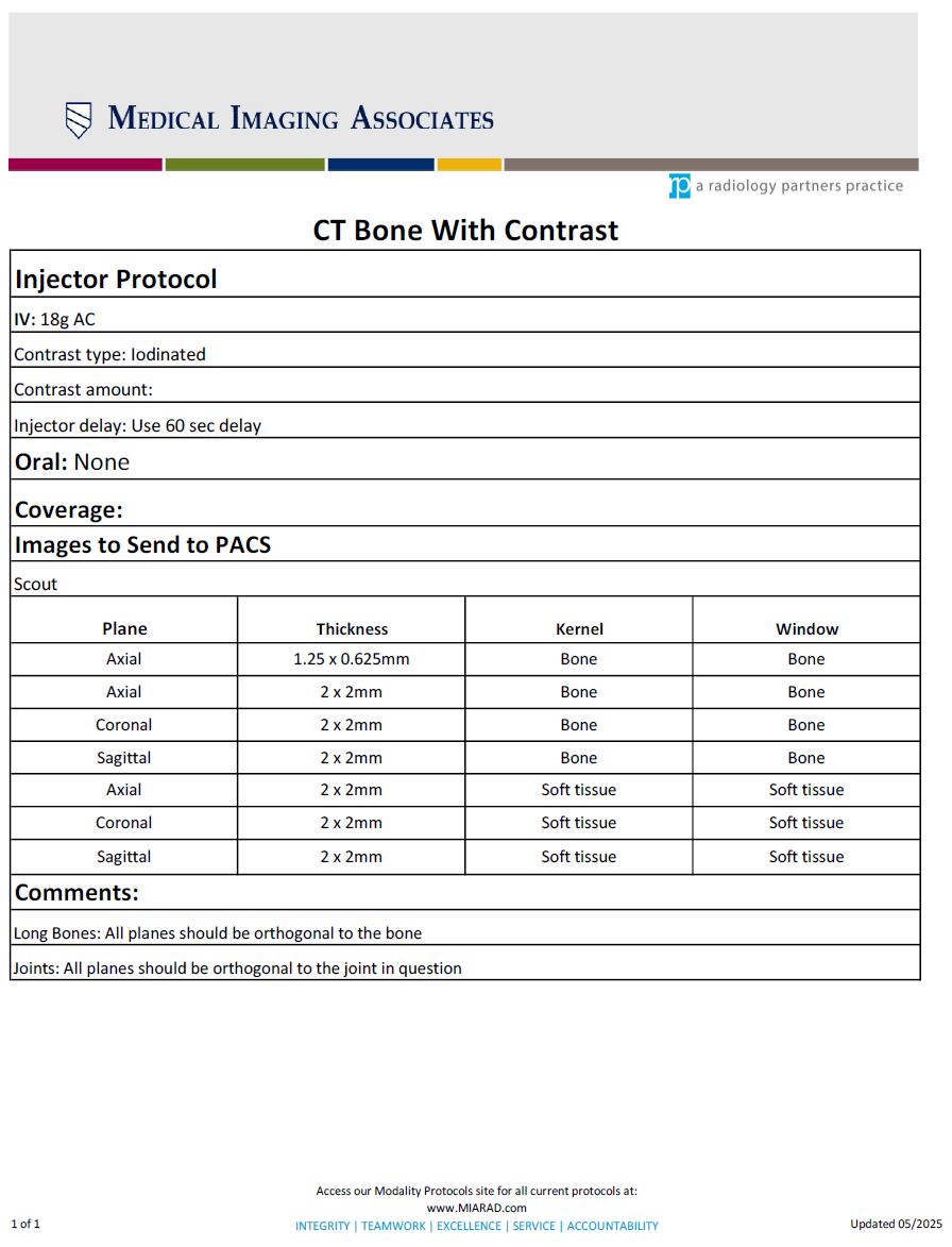 CT Bone with Contrast